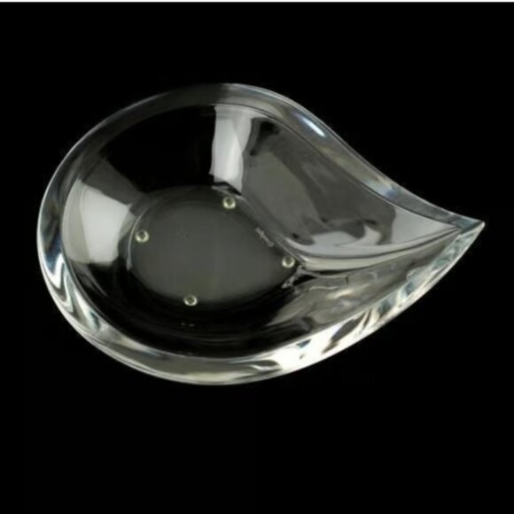 Orrefors Skai Crystal Drop Bowl by Martti Rytkonen - Picture 1 of 6